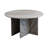 Round Marble Coffee Table with Interlocking Cross Base-83384644