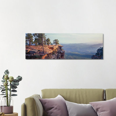 Landscape With Trees On Cliffs, General George Crook Trail, Apache Sitgreaves National Forest, Arizona, USA by Panoramic Images - Wrapped Canvas Panoramic Print