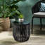 Table d'appoint 15,63 pouces pour patio, décor, verre trempé et cadre en fer thermolaqué