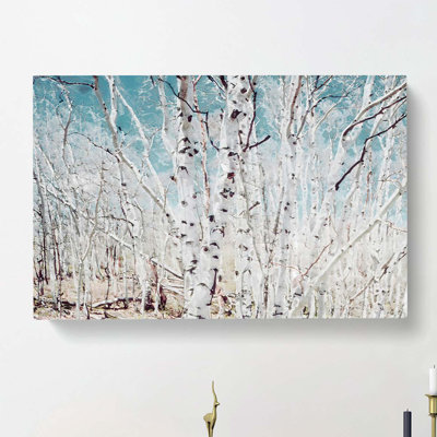 Birch Trees In Utah In Abstract - Wrapped Canvas Print