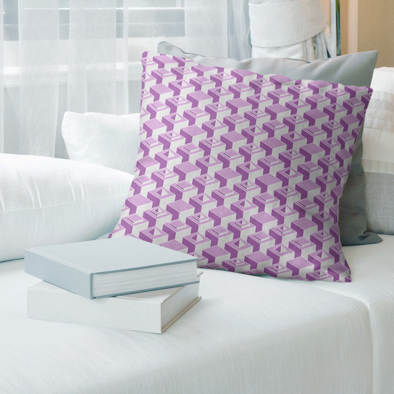 Housse de coussin Skyscrapers, 16 po x 1 po, Violet frais, Polyester sergé