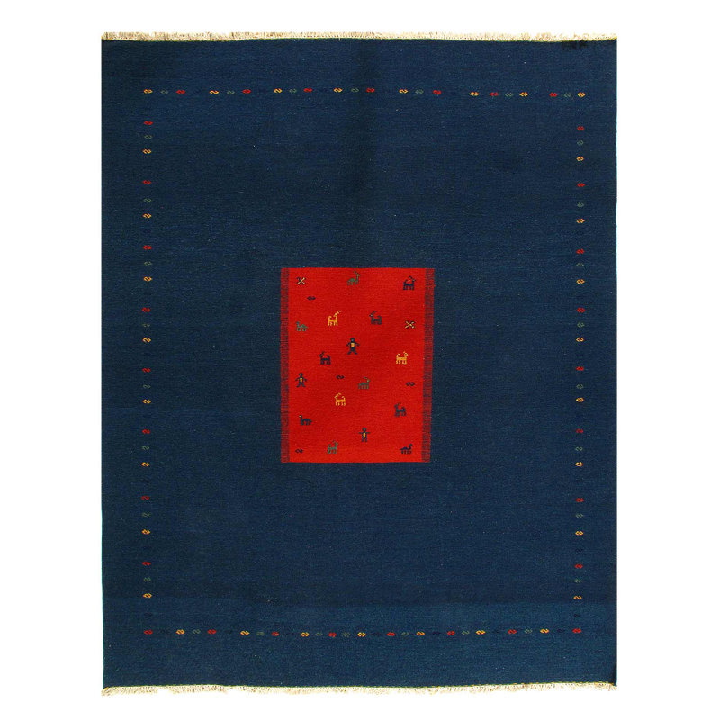 Navy blue Sumac Gabbeh Design 8'1"X 10'2"