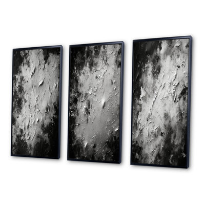 Cinquante nuances de gris paysage abstrait - ensemble de 3 impressions