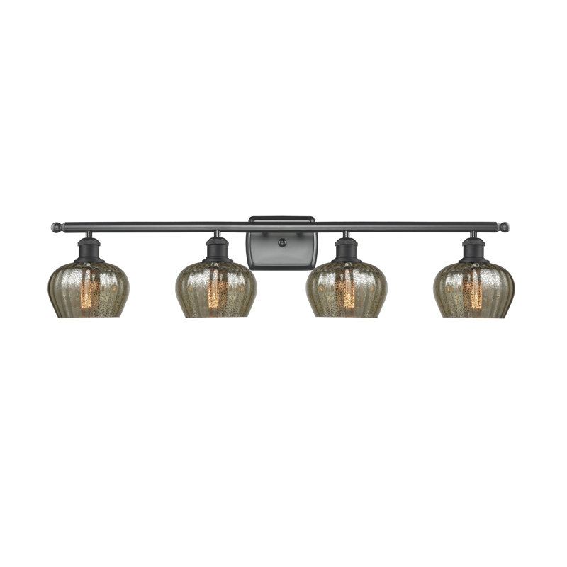 Éclairage de salle de bain à intensité variable 4 lumières Patrina, Ampoule DEL 6 watts Vinage, Mercure, Noir mat