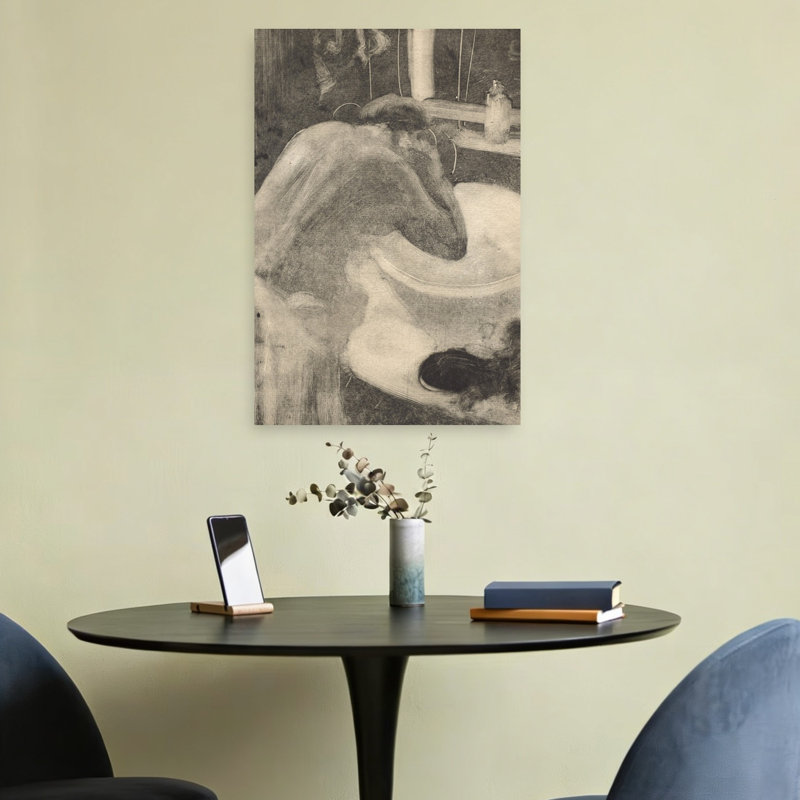 Le lavabo, vers 1880-1885. Estampe d'art mural abstrait contemporain impressionniste., H 24 po x l 16 po