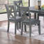 Table de salle à manger moderne 7 pièces gris avec 6 chaises en X-1280017350
