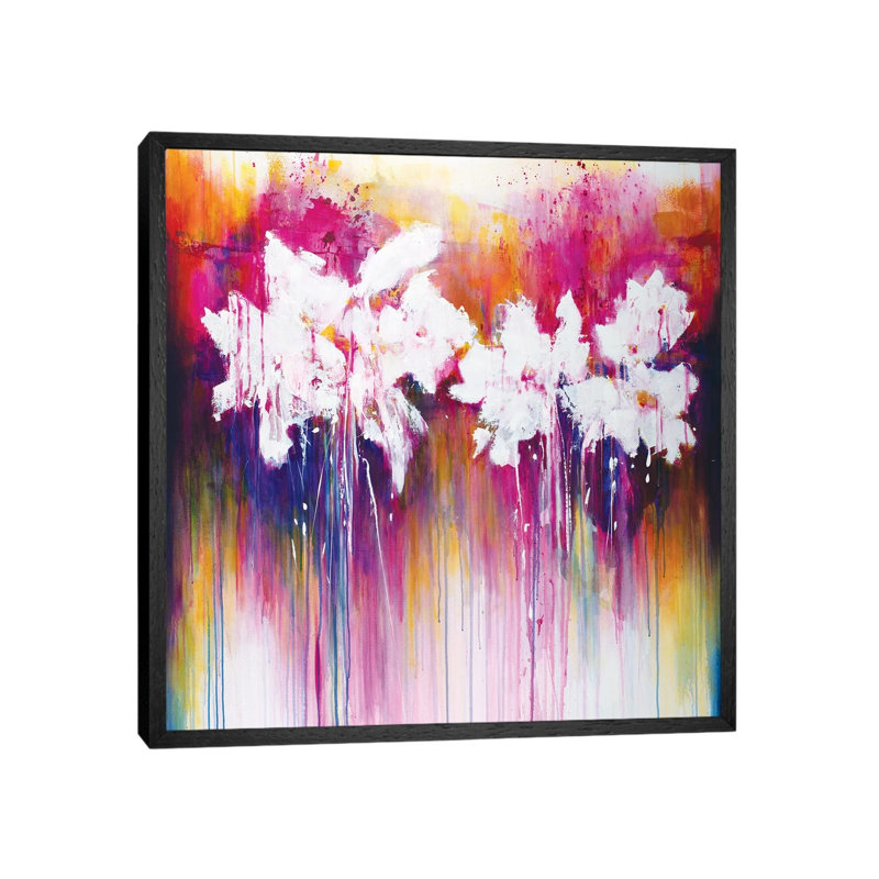 When Love Blossoms by Jude Remedios - Painting on Canvas, 93.98cm H x 93.98cm W x 3.81cm D, Black Framed