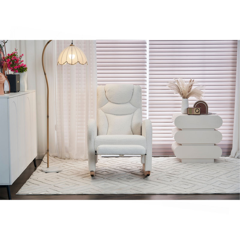 Chaise berçante Teddy, Ivoire ivoire