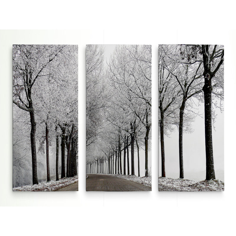 " Winter Curve " 3 Piece Art Set, 40" H x 60" W x 1.5" D