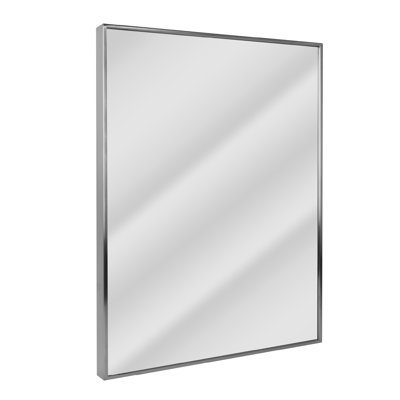 Spectrum 30x24" Stainless Steel Brushed Nickel Framed Bathroom Vanity Mirror for Entryway Wall and Living Room
