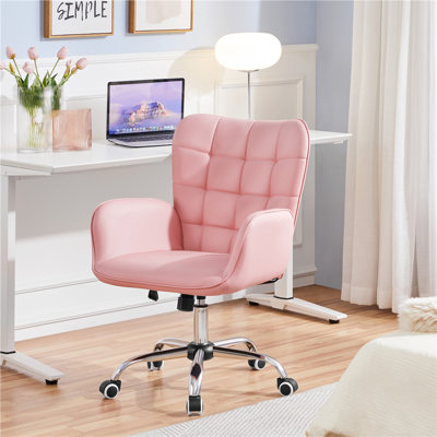 Poche Faux Leather Desk Chair with Padded Armrests