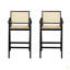 Tabouret de bar minimaliste moderne de 27 po avec siège en bois massif, structure en bois massif-24383432