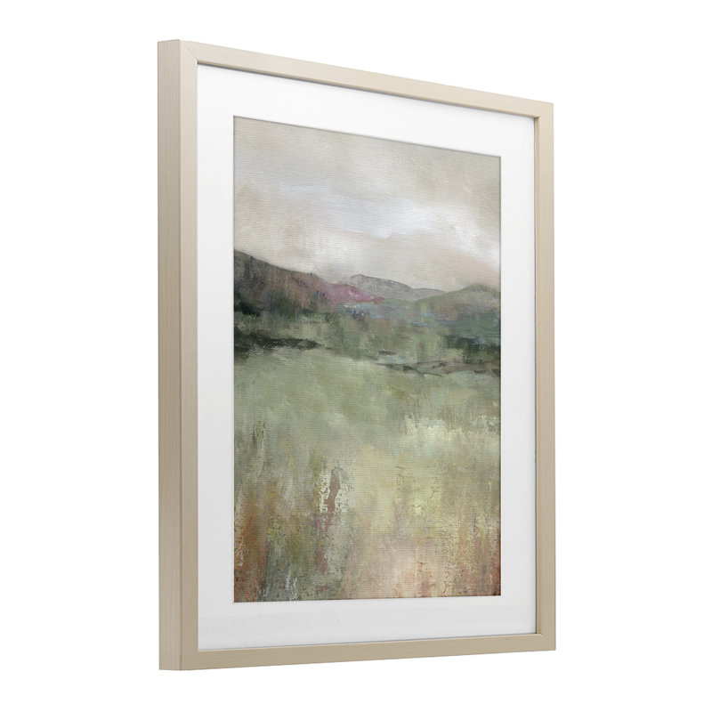 «Glimpse Of Spring», reproduction sous verre encadrée, design par Carol Robinson, Cadre de récolte en pin, H 16 po x l 13 po