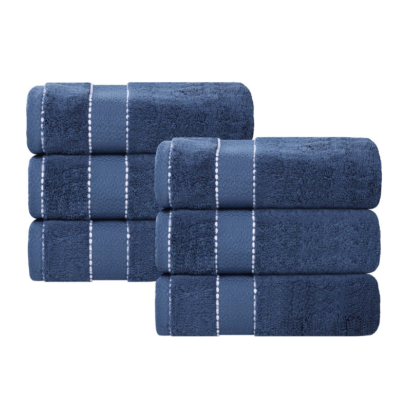 Treiber Egyptian Giza Cotton Hand Towel, Navy Blue