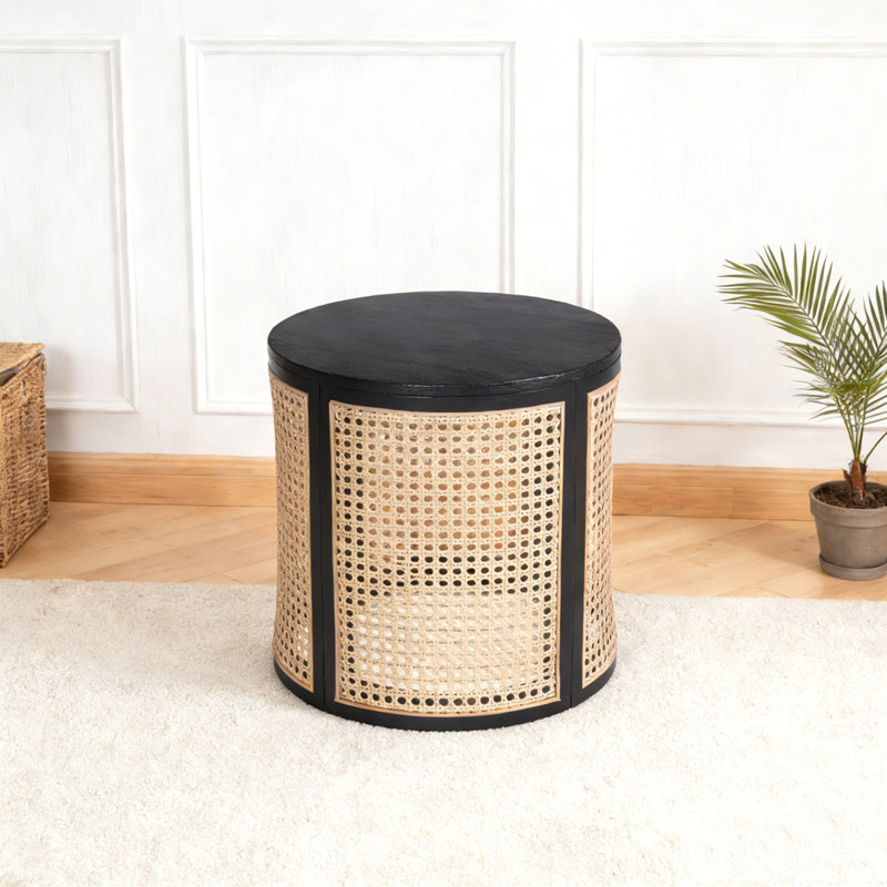 Table de bout ronde 15,70 po, Noir