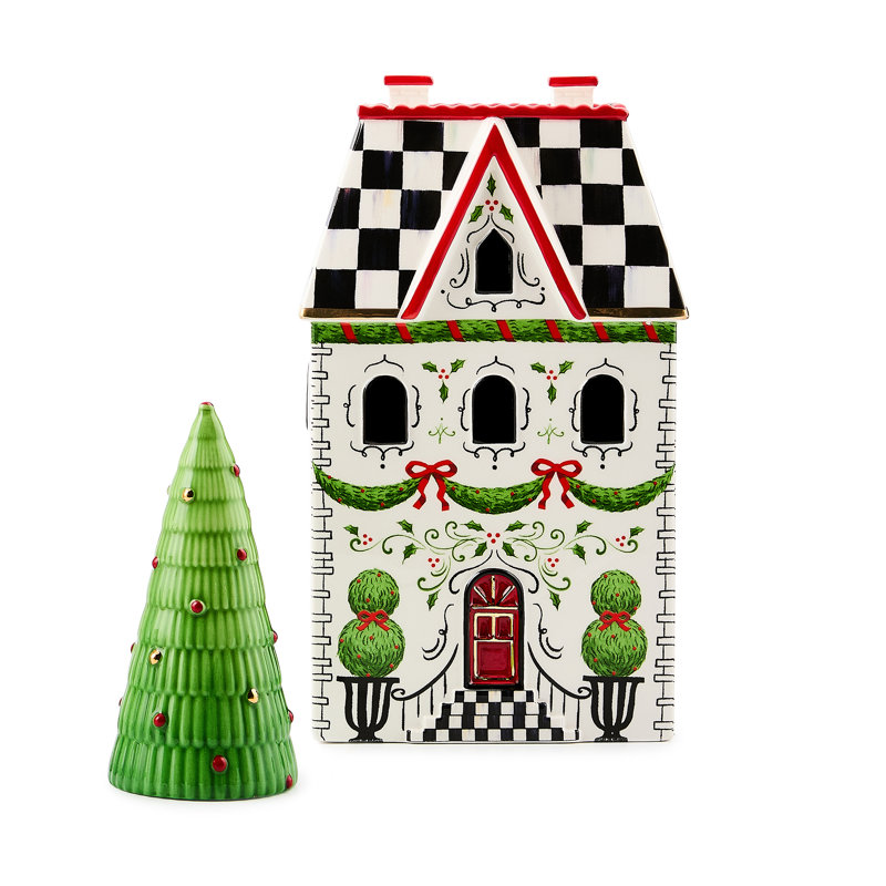 Holly Village Illuminated Ceramic House