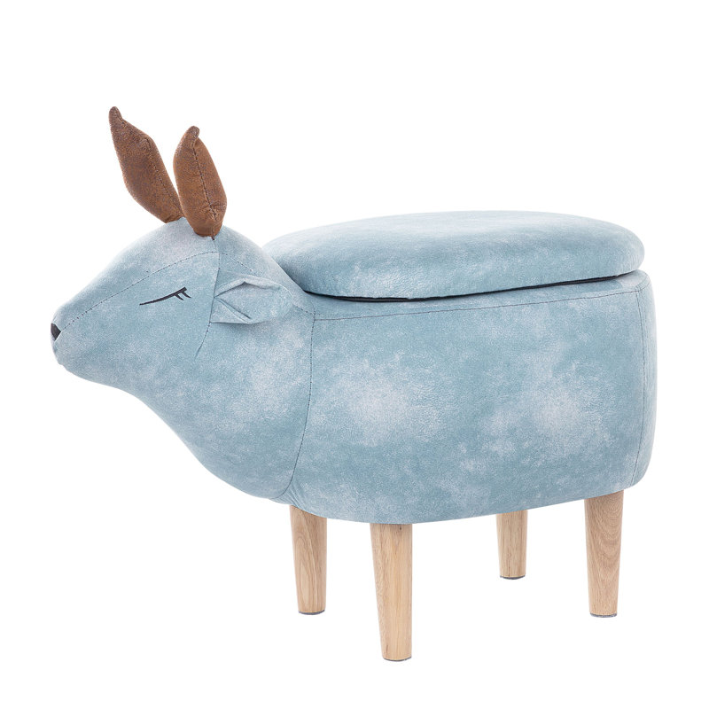 Solid + Manufactured Wood Accent Stool, Light Blue