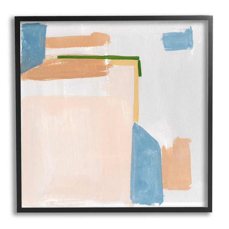 Formes géométriques contemporaines, estampe numérique de Melissa Wang, Giclée encadrée noir minuit