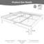 Base de lit plateforme en bambou massif de 15 pouces de hauteur avec support en métal, base en lattes de bois minimaliste moderne, aucun sommier tapissier requis, sans bruit, assemblage facile-640590552-640590554