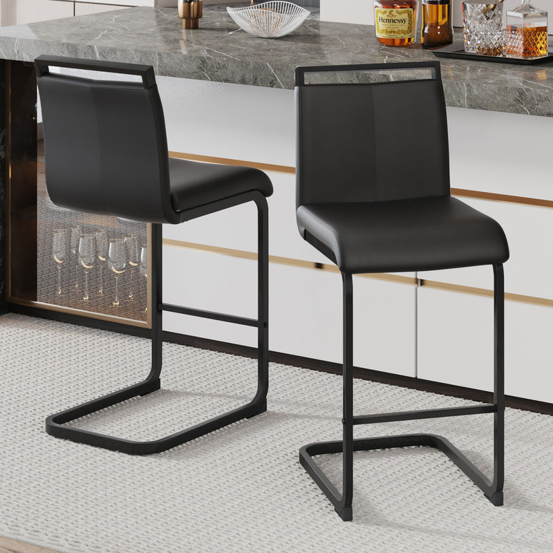 Tabouret de comptoir 25 po Telauges, Noir