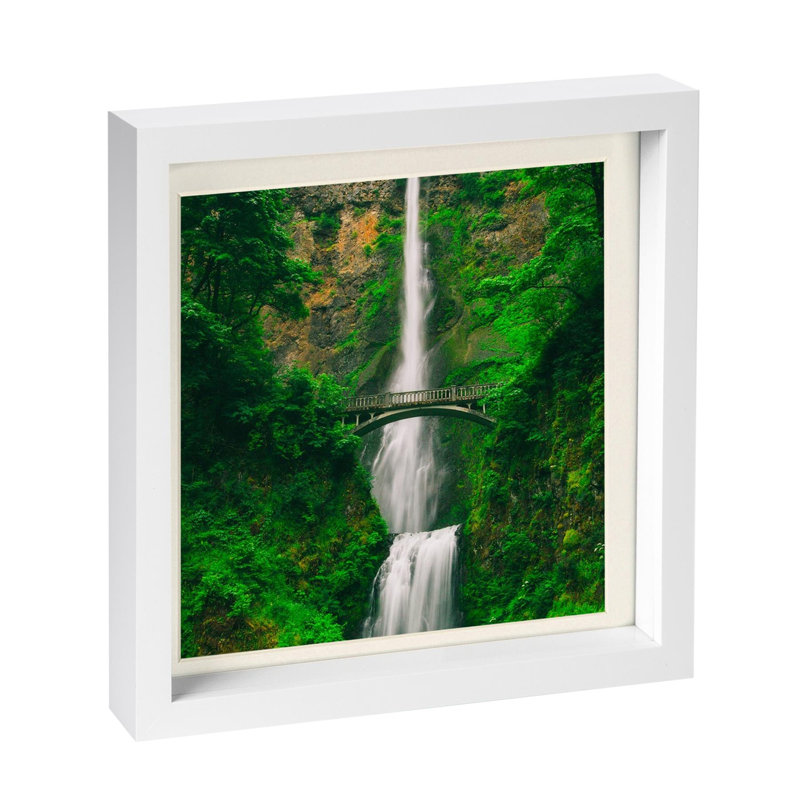 Nicola Spring - 10" x 10" White 3D Box Photo Frame, Ivory, 8" x 8"
