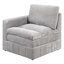 Salon modulaire 5 pièces - couleur grise, plateau-coussin, mobilier modulaire à structure en bois d'aspect classique, coussin triple épaisseur