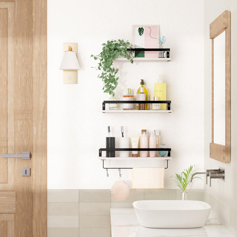 3 Piece Floating Shelf, White