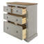 Wes 4 Drawer (2+2) Chest of Drawers, Pine, Antique Waxed, Corona Design-20461125