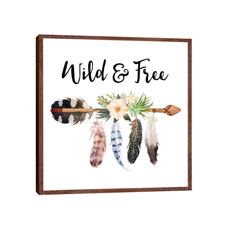 Wild And Free - Print on Canvas, 93.98cm H x 93.98cm W x 3.81cm D, Classic Brown Wood Framed