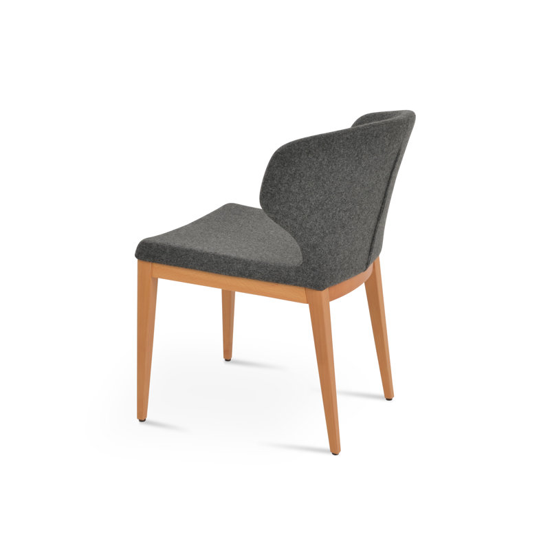 Amed Plus Wood Chair, Natural, Dark Grey Wool