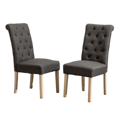 Habit Solid Wood Tufted Parsons Dining Chair, Set Of 2, Elegant And Comfortable For Modern Dining Rooms