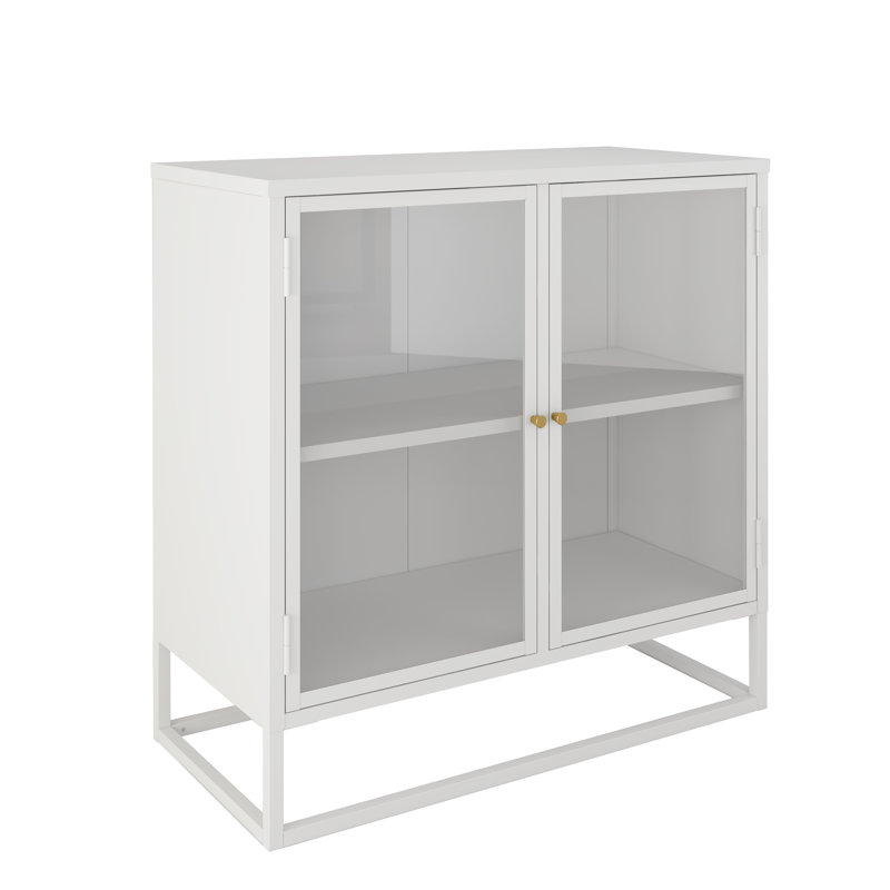 Armoire de rangement à 2 tablettes Gadbois, Perle blanche