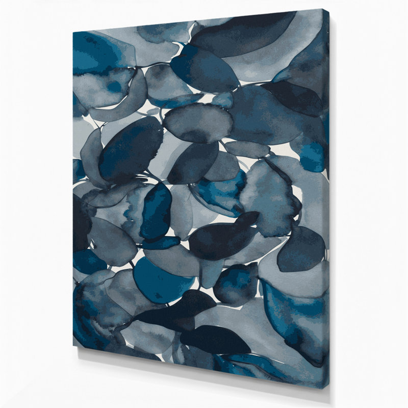 Abstrait aquarelle, art mural gris sur toile 14, H 14 po x l 11 po