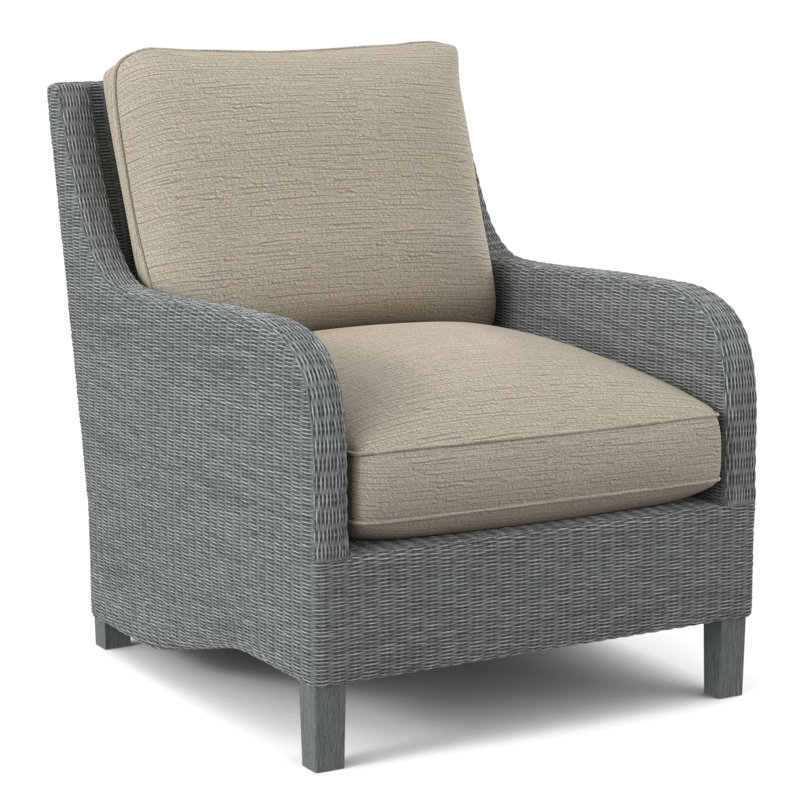 Gibraltar Armchair, Lapis Plaid; 0126-63, Antique Frost White