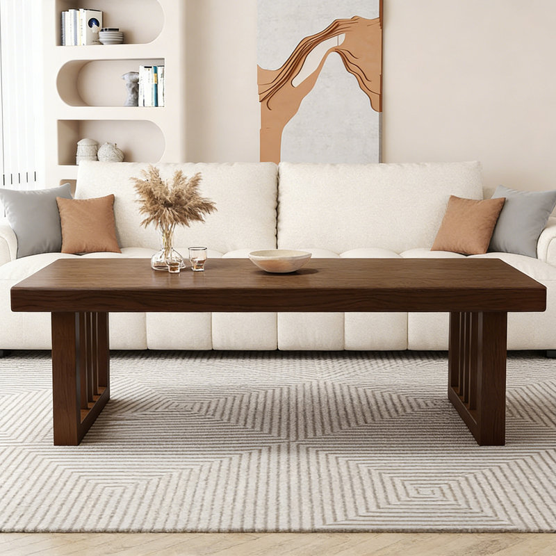Table basse moderne en bois de frêne massif moderne