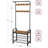 Coat Rack, Hall Tree With Shoe Bench For Entryway, Entryway Bench With Coat Rack, 4-In-1, With 9 Removable Hooks, A Hanging Rod, 13.3 X 28.3 X 72.1 Inches, Honey Brown And Black UHSR040B05