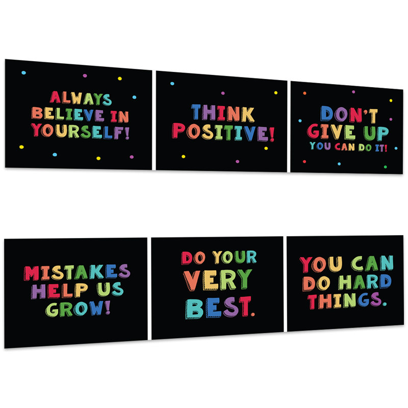 Classic Rainbow Motivational Classroom Banner Sign For Teachers, Door, Wall Decor, Inspirational, 2-Pk