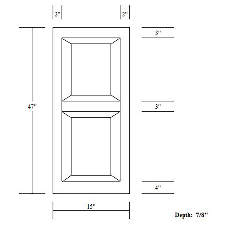 White Polypropylene Raised Panel Exterior Shutters, 15'' x 47''