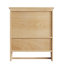 60 x 70 cm Oak Kitchen Wall Cabinet with Double Doors & Adjustable Shelf, Open Compartment & Rail 2-Piece Wall-Mounted Storage Cabinet for Dining Room Breakroom