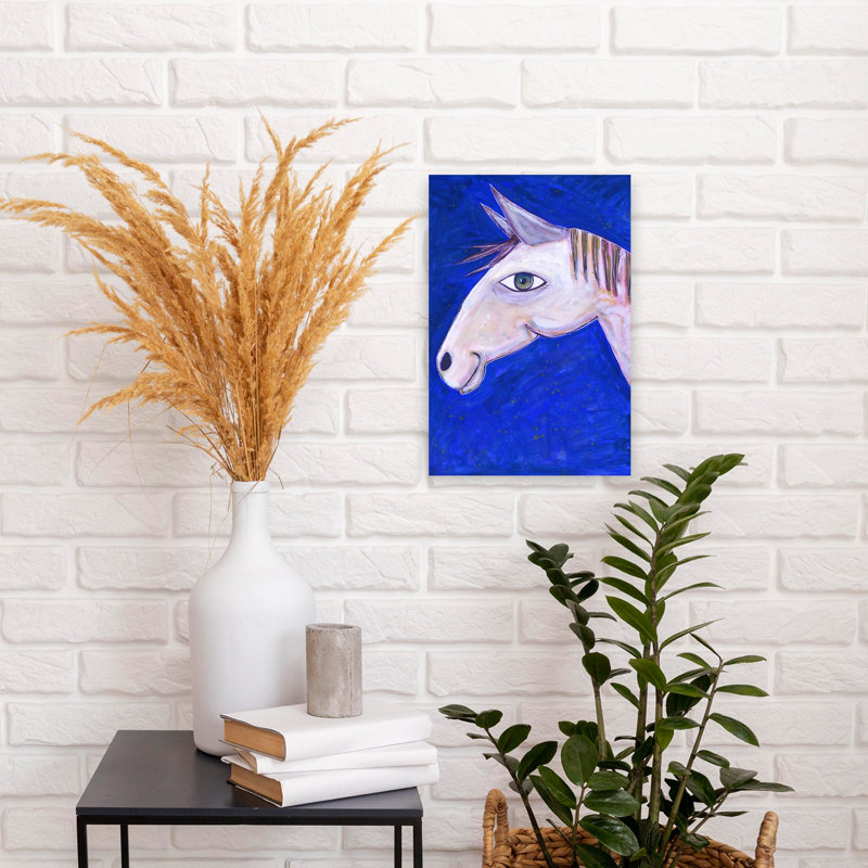 Art mural cheval fantaisiste blanc fantaisiste