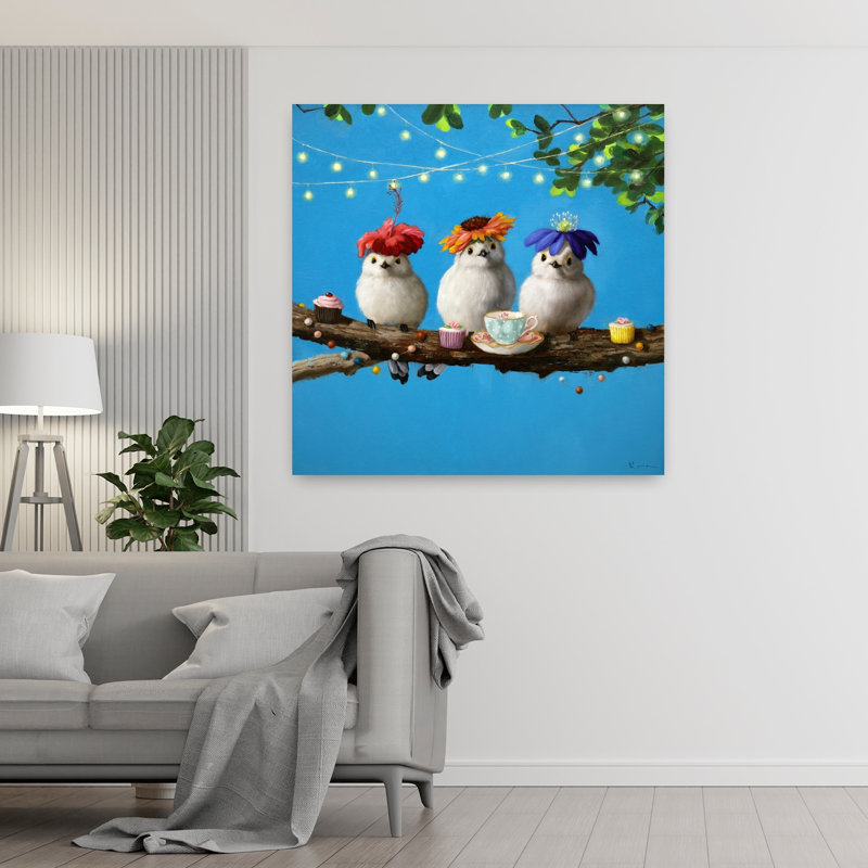 Art urbain contemporain Garden Party, H 48 po x l 48 po