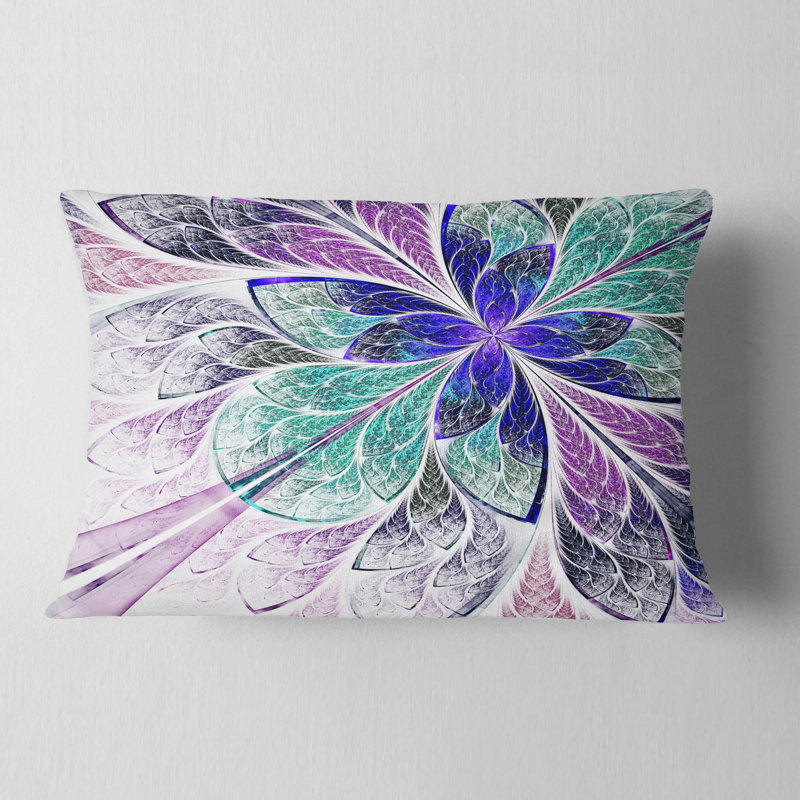 Coussin lombaire à motif floral fractal