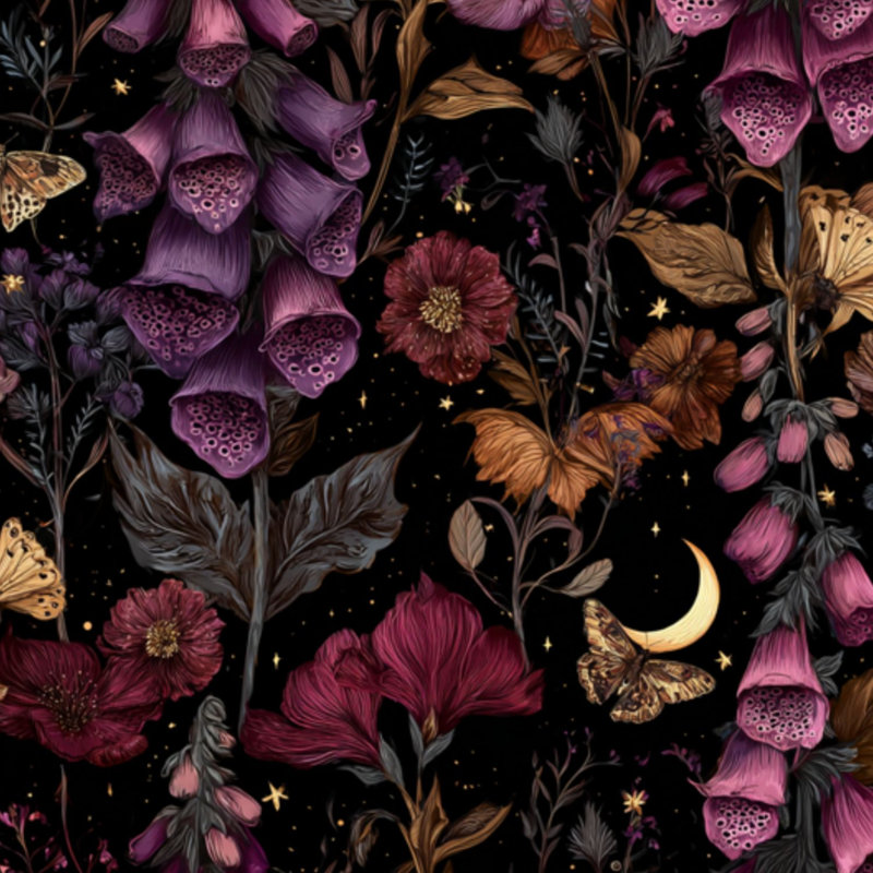 Papier peint auto-adhésif adhésif mural pour mur de papier peint auto-adhésif mural Foxglove, L 24 po x L 118 po