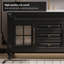 Meuble-lavabo sur pied 43,31 po en chêne massif noir avec armoire à miroir-1921413708