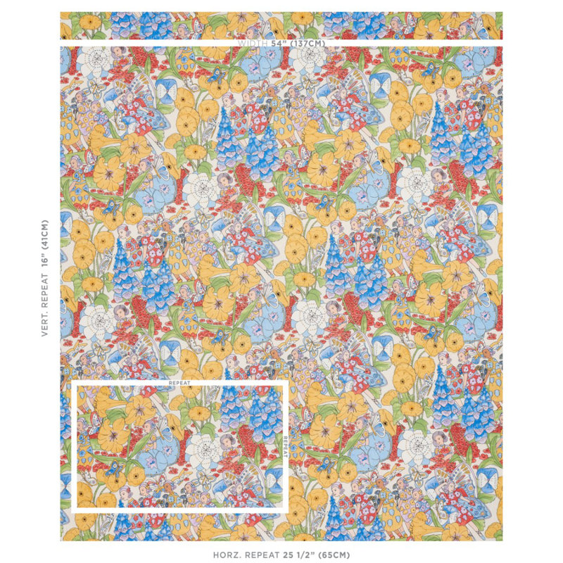 Tissu de jardin Schumacher x Clements Ribeiro, Jaune / ivoire