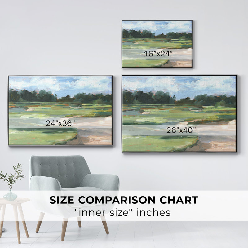 Golf Course Study II, reproduction d'art sur toile, H 17 po x l 25 po, Argent argent