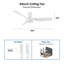 Ventilateur de plafond encastré blanc 44 po avec télécommande, sans lumière