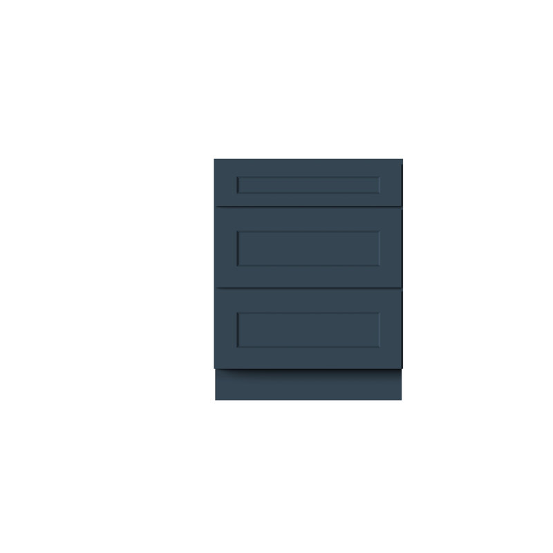 Armoire inférieure à 3 tiroirs DL Cabinetry (prête à assembler) de style Shaker l 27 po x H 34,5 po x P 24 po - Cyber gris