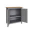 Taberno 2 Door Compact Sideboard Buffet Storage Cabinet. 65cm Wide. Solid Oak Top. Polished Chrome Handles. Fully Assembled.-395102606