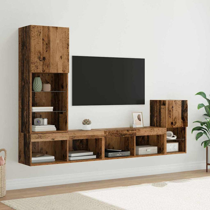 Unfinished TV Stand for TVs up to 24", Old Wood